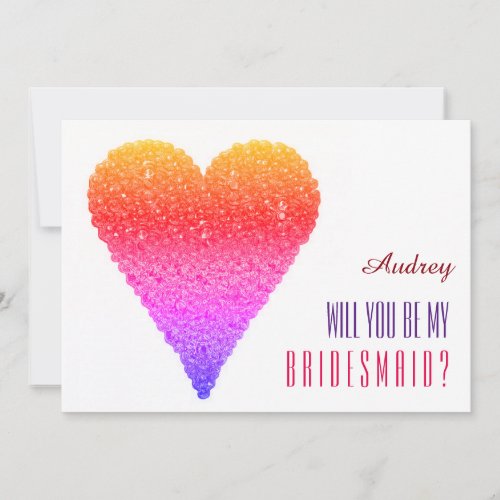 Heart Shape Bubbles Will you be my Bridesmaid Invitation