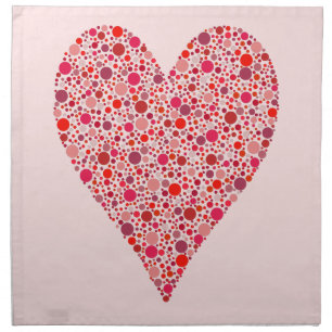 Heart Shape Crimson Polka Dots on Pink Napkin
