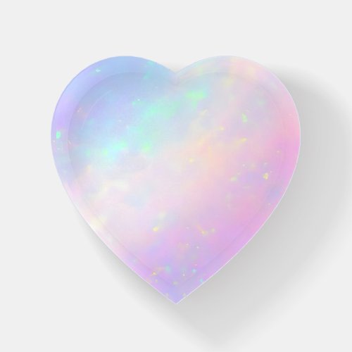 Heart Shape Elegant Opal Prism Gemstone Pattern Paperweight