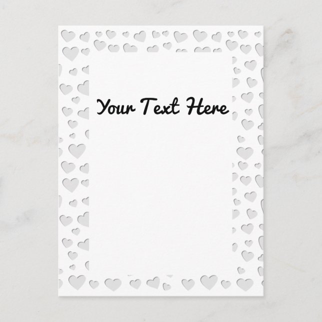 Heart Shape Faux Paper Cut Out Postcard (Front)