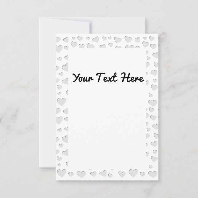 Heart Shape Faux Paper Cut Out Thank You Card (Front)