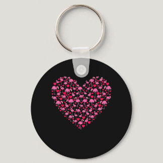 Heart Shape Flamingo Valentine's Day Flamingo Love Keychain