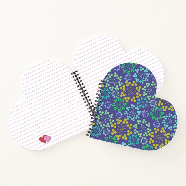 Heart Shape Floral Pattern Notebook (Inside)