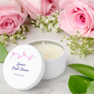 heart shape floral pink purple bridal shower trend mini candle favors