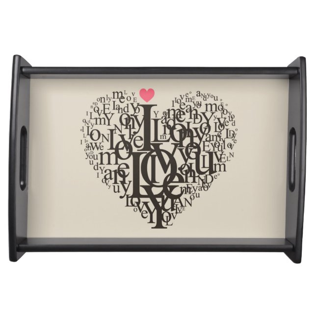 Heart shape from letters serving tray (Front)