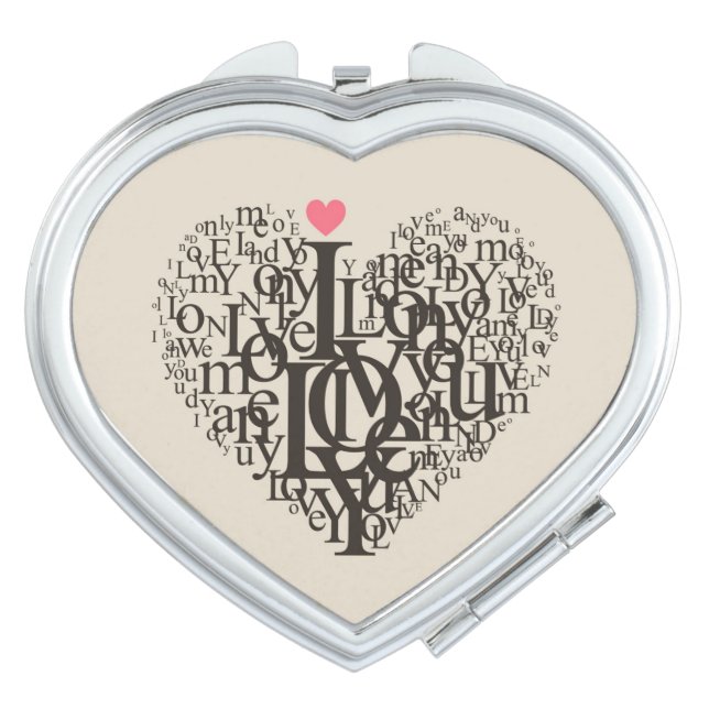 Heart shape from letters vanity mirror (Front)