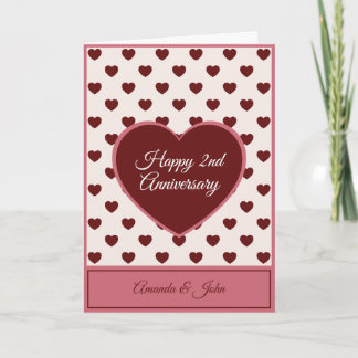 Heart Shape Happy Anniversary Card