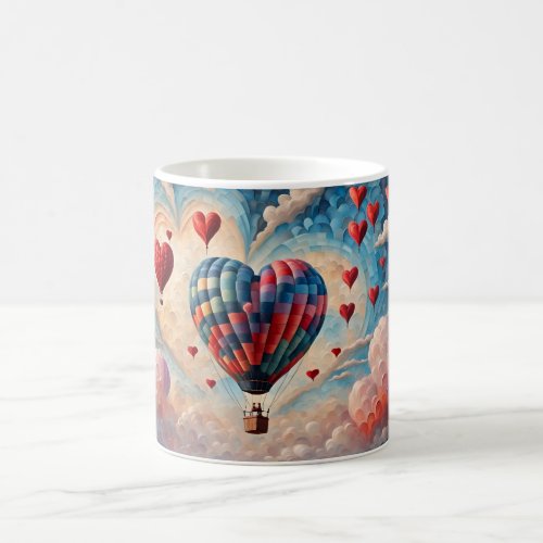Heart Shape Hot Air Balloon  Coffee Mug