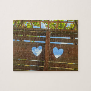 Heart shape in a fence, Belize Jigsaw Puzzle