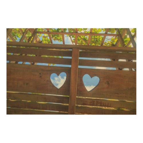 Heart shape in a fence Belize Wood Wall Decor