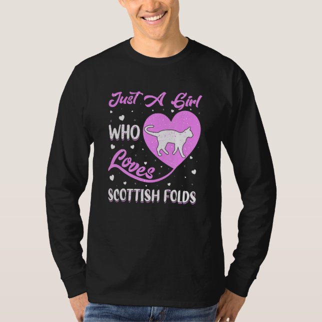 Heart Shape Just A Girl Who Loves Scottish Folds T-Shirt (Front)