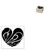 heart shape Love in kanji Rubber Stamp (Stamped)