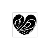 heart shape Love in kanji Rubber Stamp (Imprint)