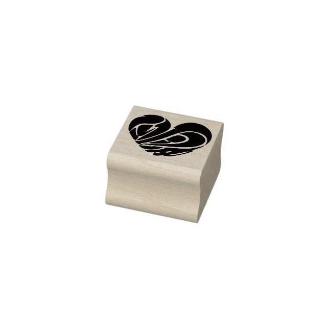 heart shape Love in kanji Rubber Stamp (Stamp)