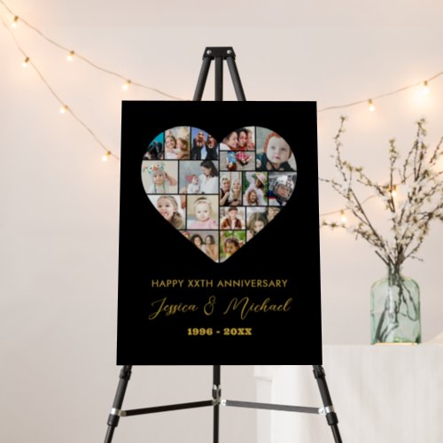 Heart Shape Love Photo Collage Wedding Anniversary Foam Board