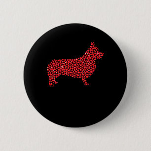 Heart Shape Love Welsh Corgi Dog Valentine's Day M Button