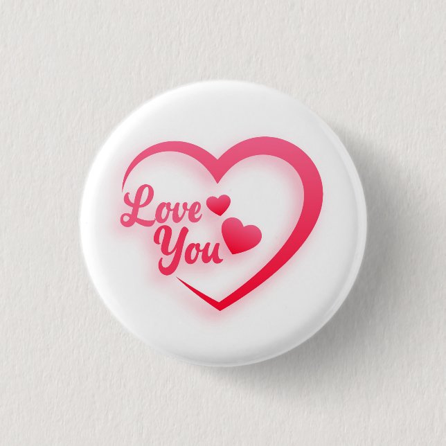 Heart shape Love You Button (Front)