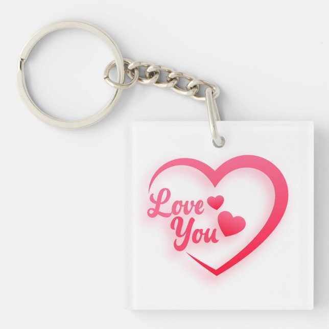 Heart shape Love You Keychain (Front)