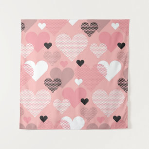 Heart shape modern seamless pattern in geometry st tapestry