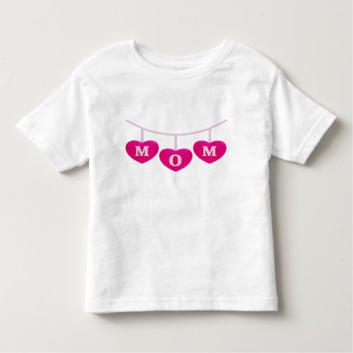 Heart shape mom typography pink pattern toddler t_shirt