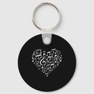 Heart Shape Musical Notes Music Lovers Gift Valent Keychain