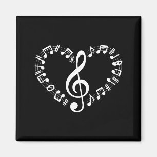 Heart Shape Musical Notes Music Lovers Happy Valen Magnet