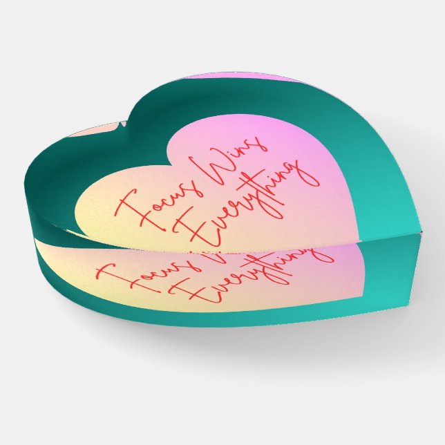 heart shape paper weight (Angled)