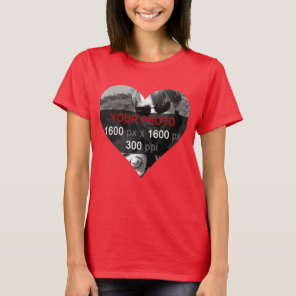 Heart Shape Personalized Photo T-Shirt