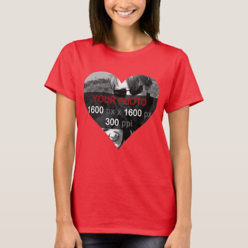 Heart Shape Personalized Photo T_Shirt
