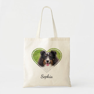 Heart Shape Pet Photo Template With Custom Text Tote Bag