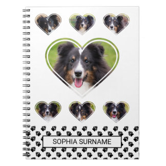 Heart Shape Pet Photo Templates And Paws &amp; Text Notebook