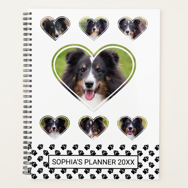 Heart Shape Pet Photo Templates And Paws & Text Planner (Front)