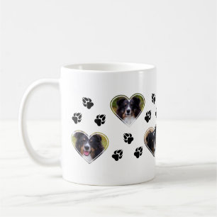 Heart Shape Pet Photo Templates With Paw Prints Coffee Mug