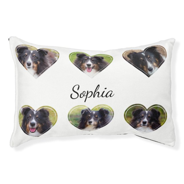 Heart Shape Pet Photo Templates With Pet's Name Bed (Front)