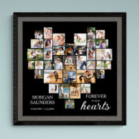 Heart Shape Photo Collage 36 Pic Funeral Memorial