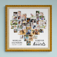 Heart Shape Photo Collage 36 Pic Funeral Memorial