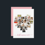 Heart Shape Photo Collage Mother's Day Card<br><div class="desc">Select 18 (eighteen) photos of your loved mother with her children to create this beautiful Mother's Day card. ❤</div>