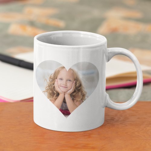 Heart Shape Photo Custom Template Family Gift Coffee Mug