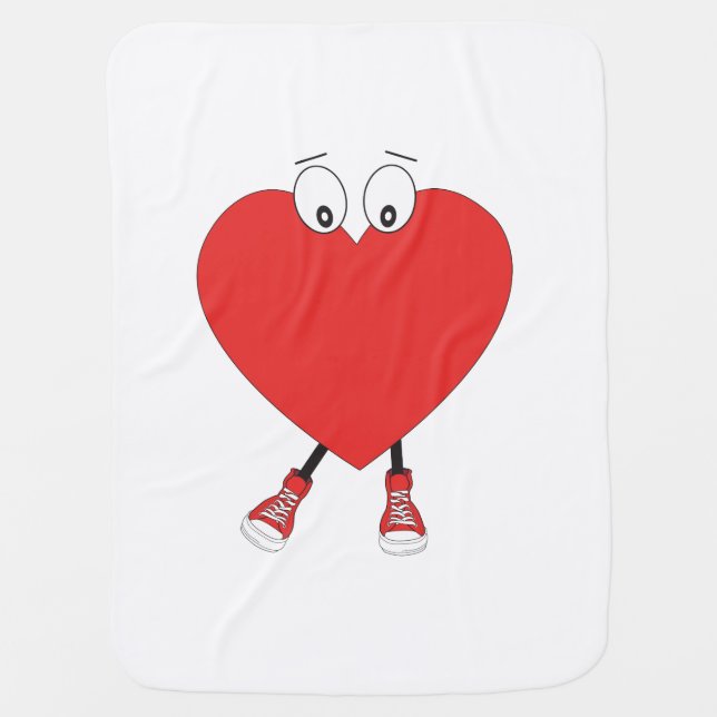 Heart Shape Red Cute Love Character Design Baby Blanket (Front)