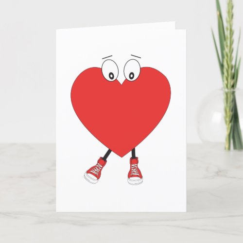 Heart Shape Red Cute Love Character Design Holiday Card