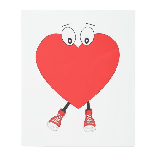 Heart Shape Red Cute Love Character Design Metal Print