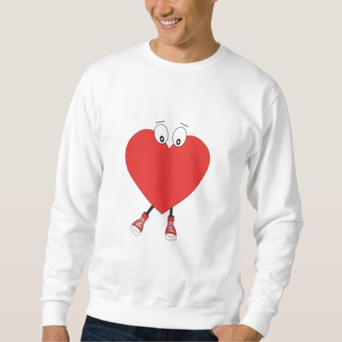 Heart Shape Red Cute Love Character Design Sweatshirt