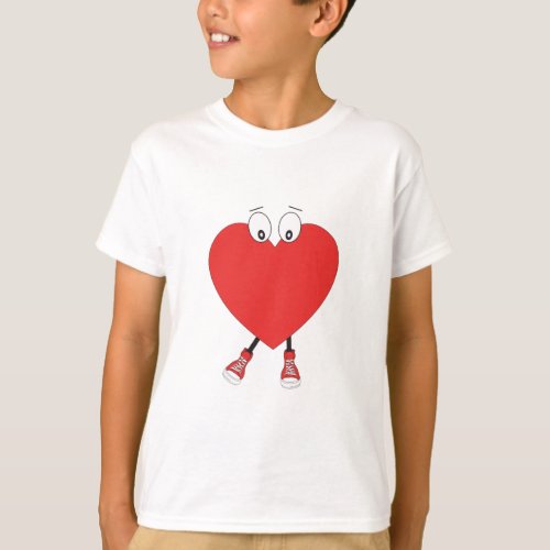 Heart Shape Red Cute Love Character Design T_Shirt