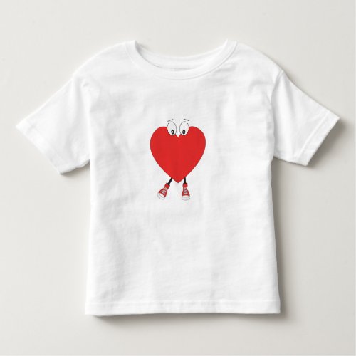 Heart Shape Red Cute Love Character Design Toddler T_shirt