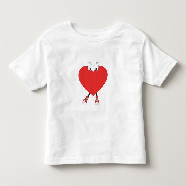 Heart Shape Red Cute Love Character Design Toddler T-shirt (Front)
