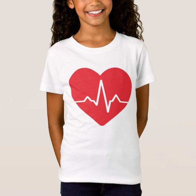 Heart Shape Red Cute Love Character Illustration  T-Shirt (Front)