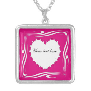 Heart shape silver plated necklace