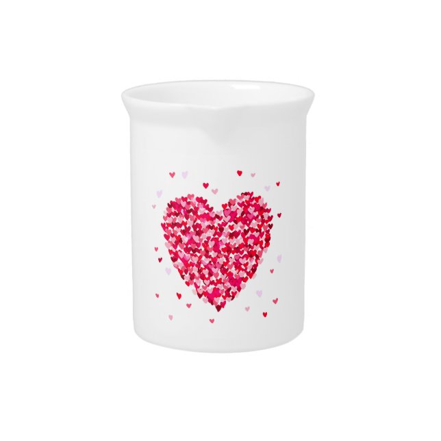 Heart Shape Valentines Day Love Gift Beverage Pitcher (Front)