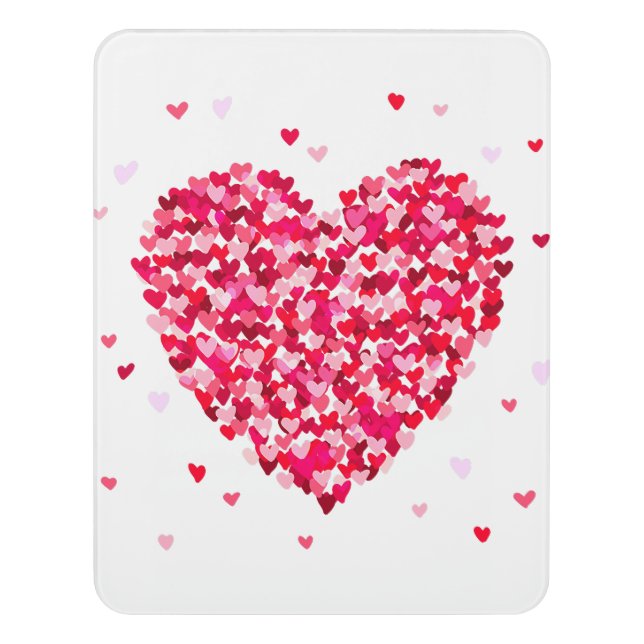 Heart Shape Valentines Day Love Gift Door Sign (Contemporary Vert)