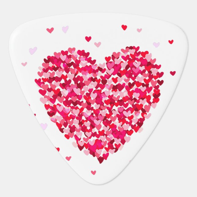 Heart Shape Valentines Day Love Gift Guitar Pick (Front)
